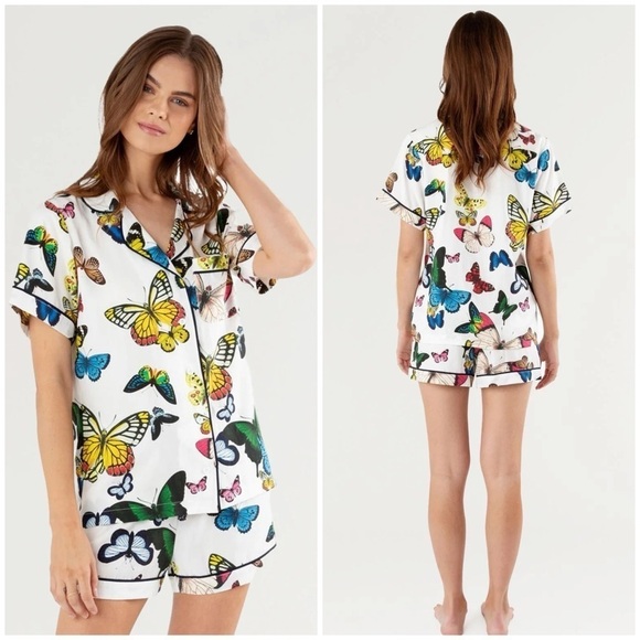 Katie Kime Other - Katie Kime Metamorphosis Pajamas Shorts Set in White Size 14/16 (3XL) NWT